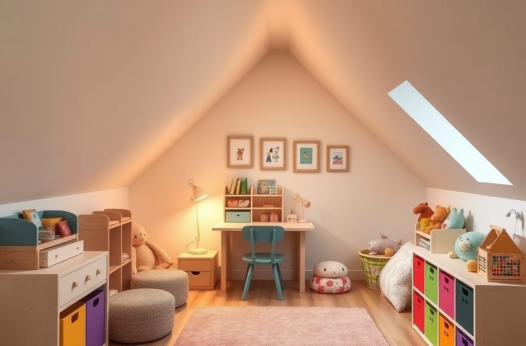 Pokój dziecka na poddaszu: jak urządzić funkcjonalną i bezpieczną przestrzeń ze skosami