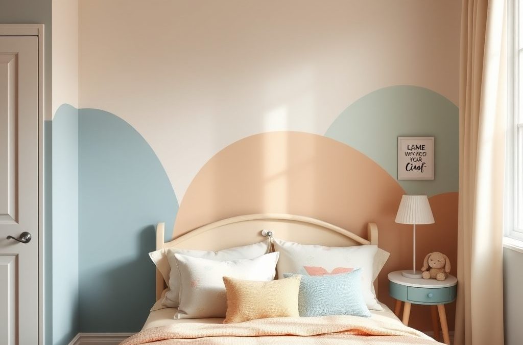 Kolor ściany za łóżkiem w pokoju dziecka: jak wybrać akcent tworzący atmosferę i komfort